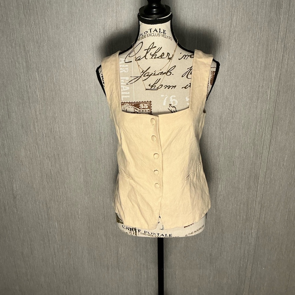 Sezane Cream Button-Down Blouse